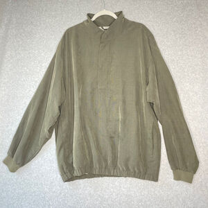 FootJoy Men’s Olive Green Fine Plaid Golf Windbreaker Pullover Jacket XL #Kk